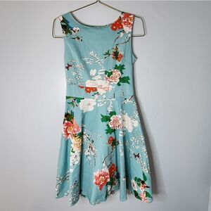 Aranee sleeveless dress floral summer women's size L